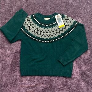 Green Patterned Women's Sweater